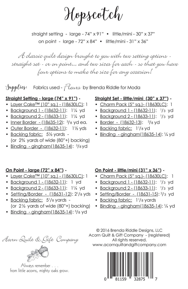 Hopscotch - PDF pattern