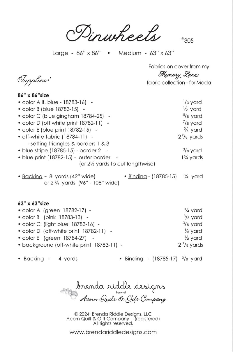 Pinwheels - PDF pattern