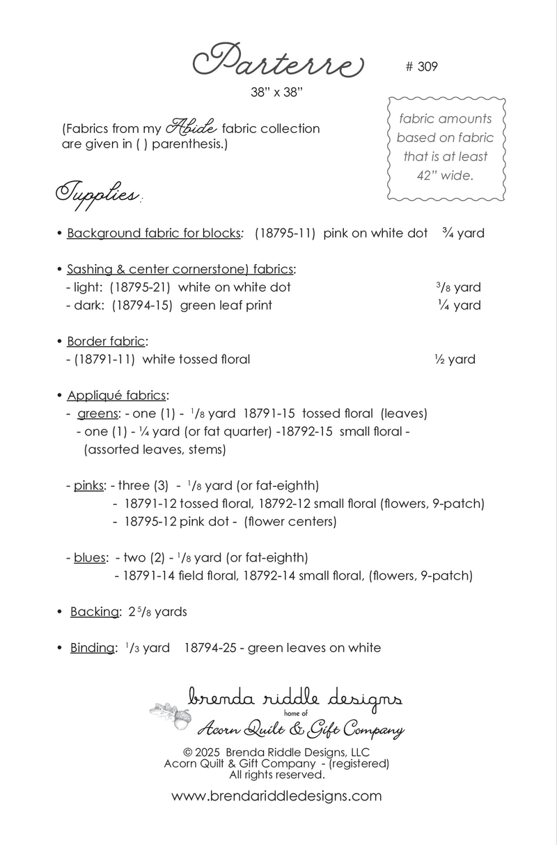 Parterre - PDF pattern