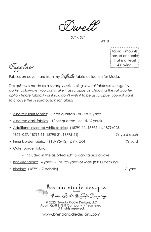 Dwell - paper pattern
