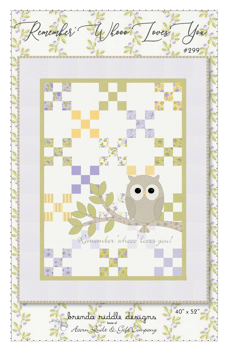 Remember 'Whooo' Loves You - PDF pattern – brenda riddle designs