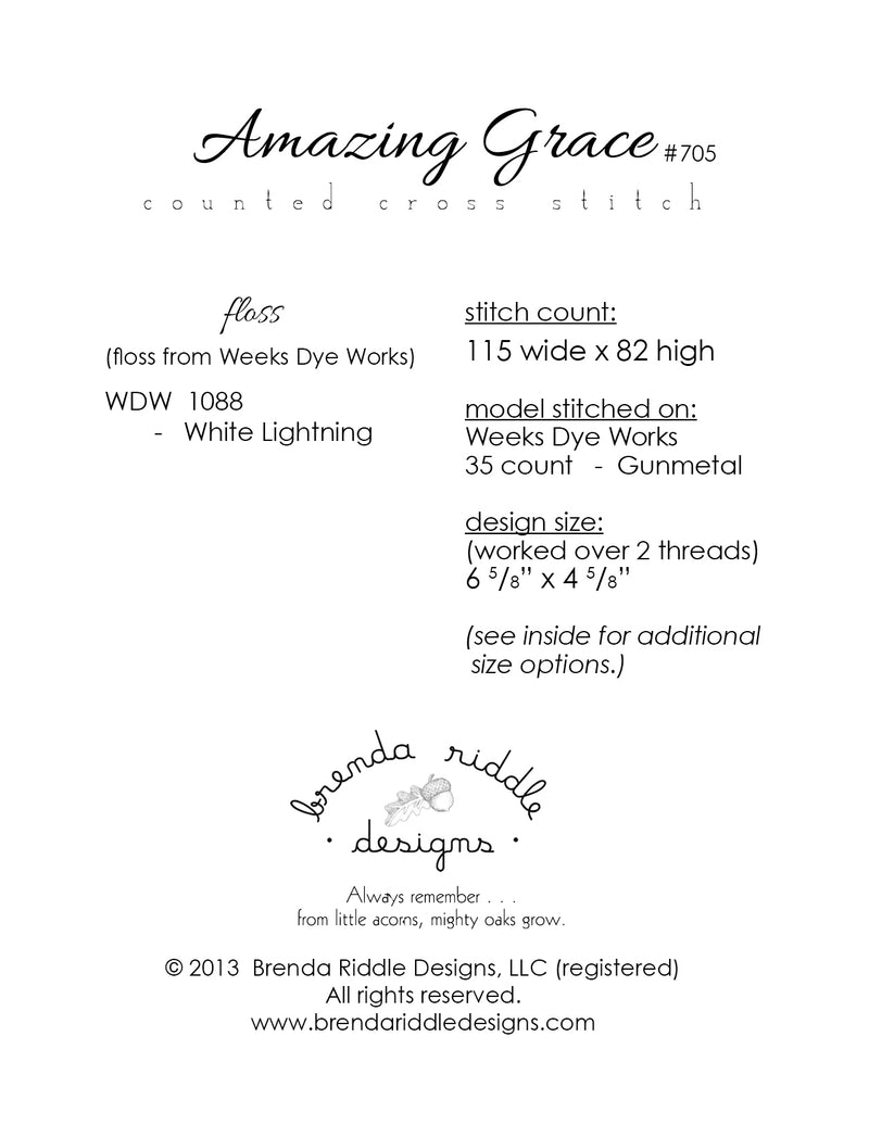 Amazing Grace - cross stitch PDF chart