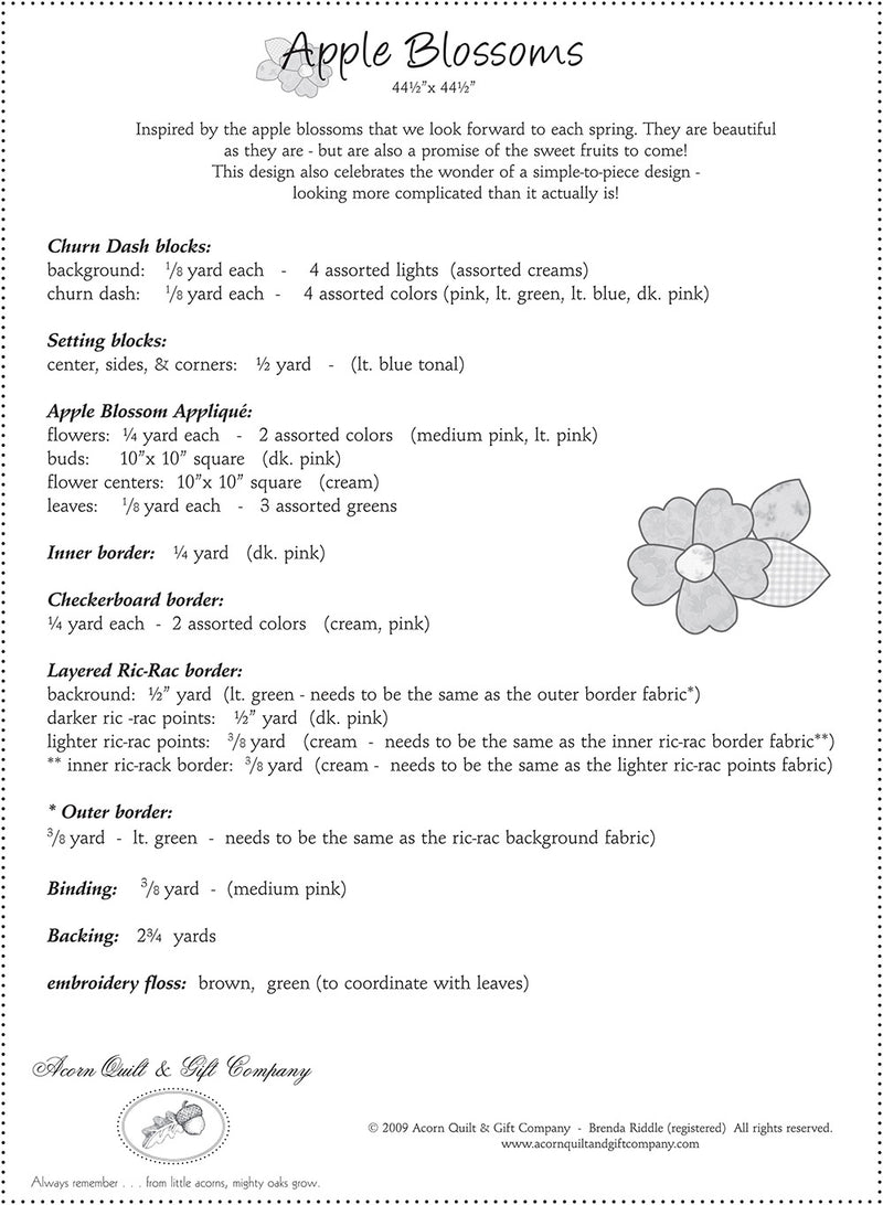 Apple Blossoms - PDF pattern