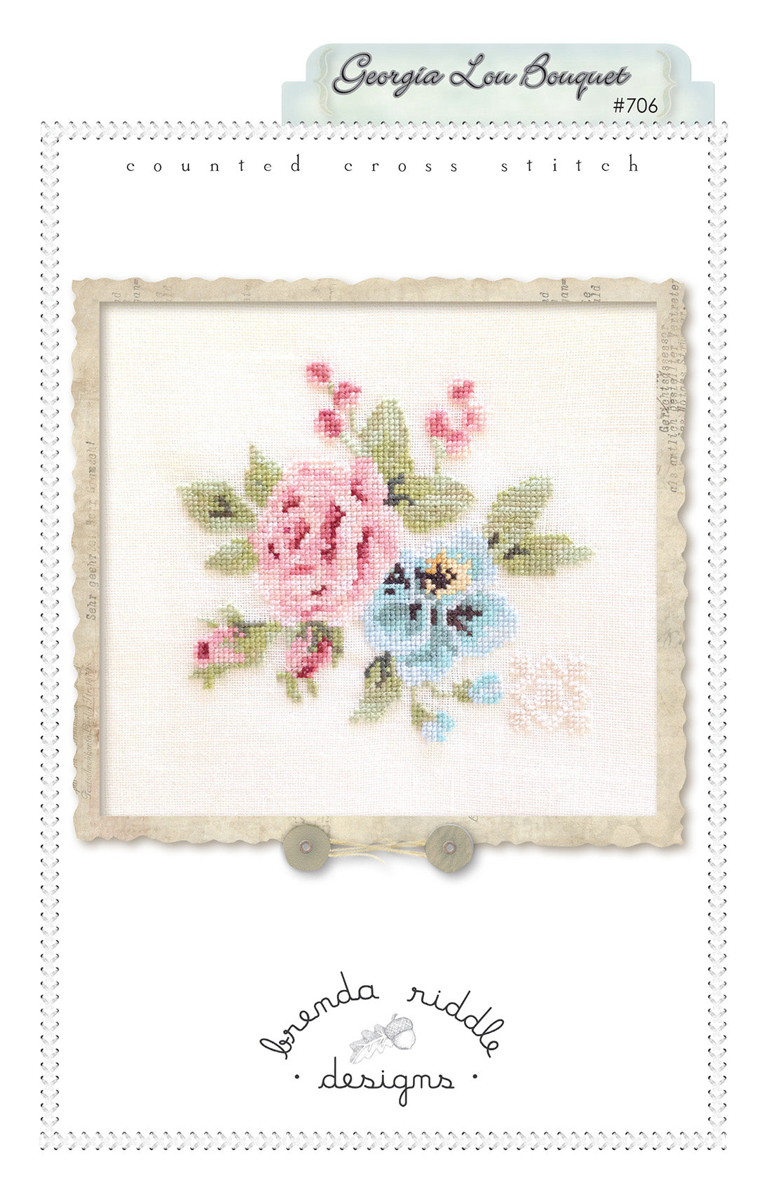 Georgia Lou Bouquet - cross-stitch paper chart – brenda riddle designs