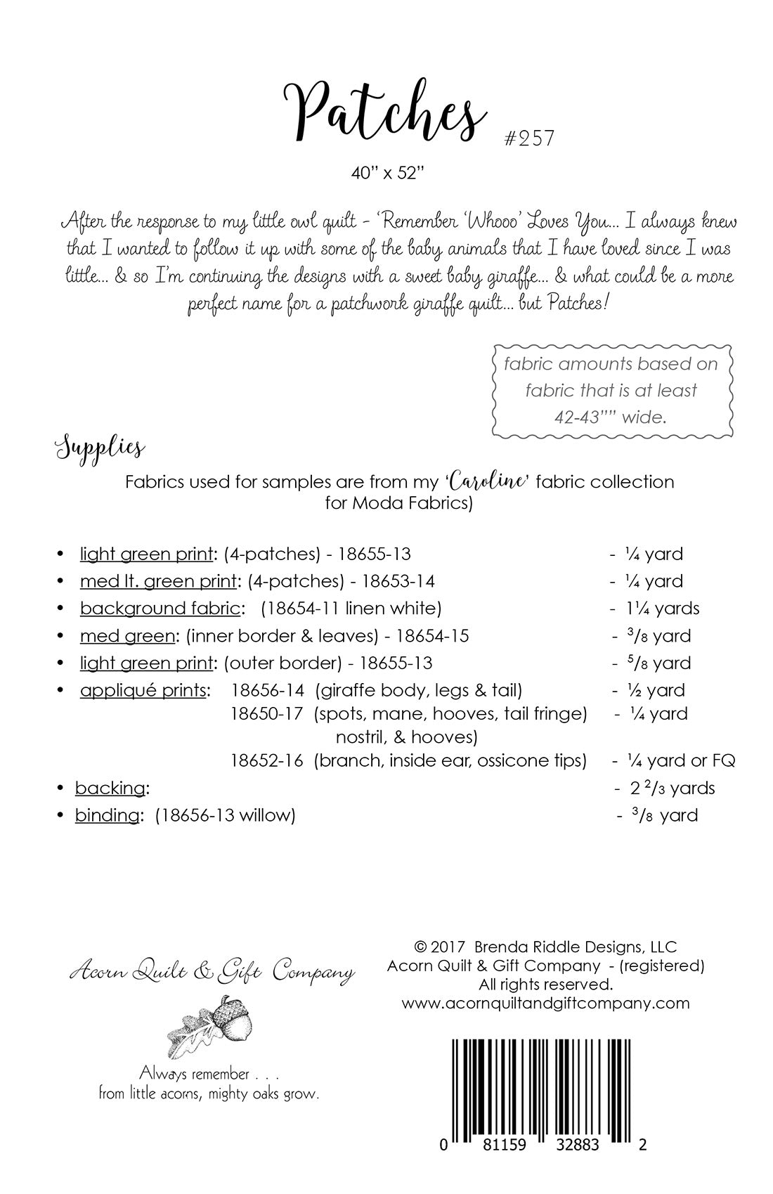 Patches - PDF pattern – brenda riddle designs